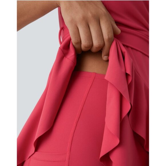 Halara V Neck Backless Mini Casual Dress Sz Large Womens White Adjustable Strap - Picture 13 of 16